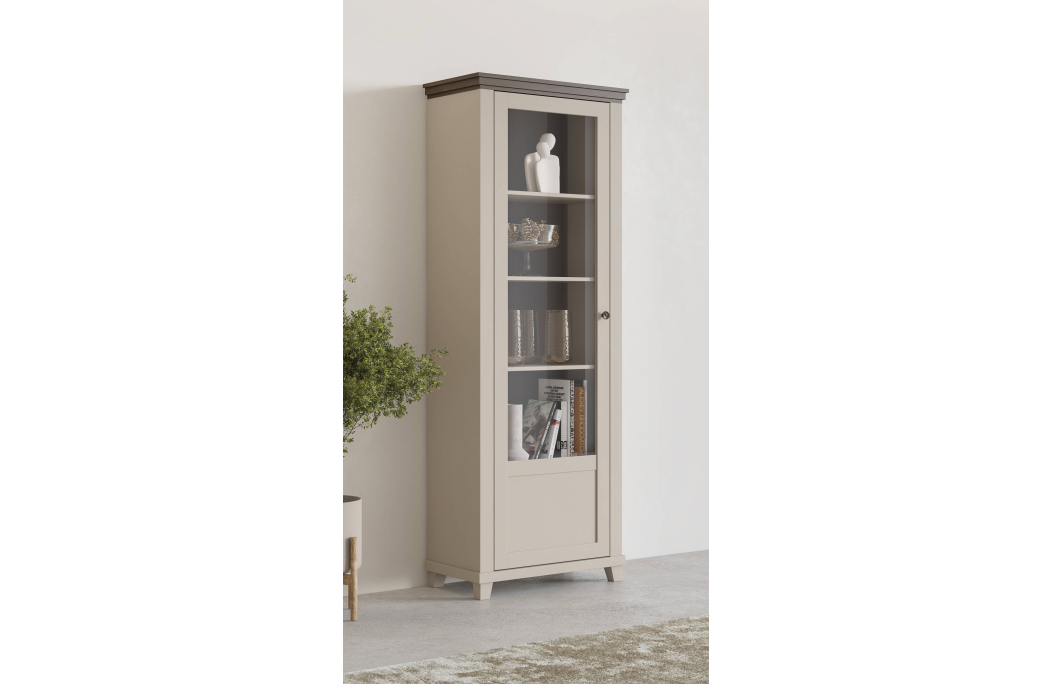Vitrine VOLTERRA avec 1 porte vitrée ouverture à gauche