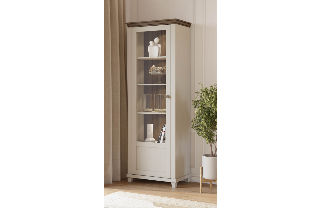 Vitrine VOLTERRA avec 1 porte vitrée ouverture à gauche
