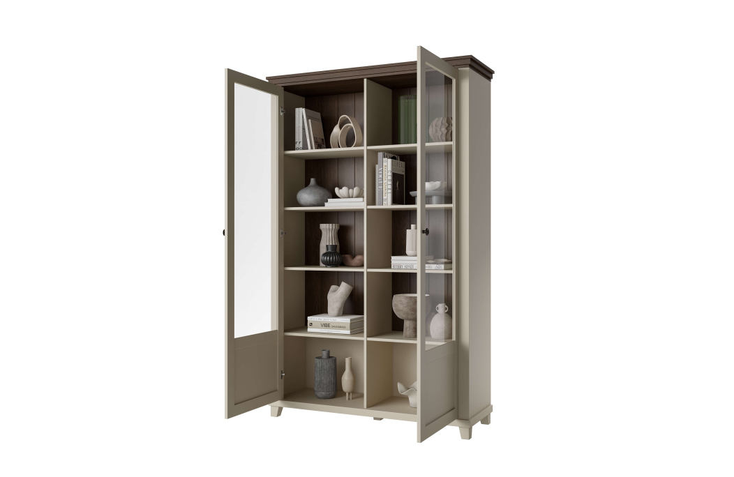 Vitrine VOLTERRA avec 2 portes vitrées