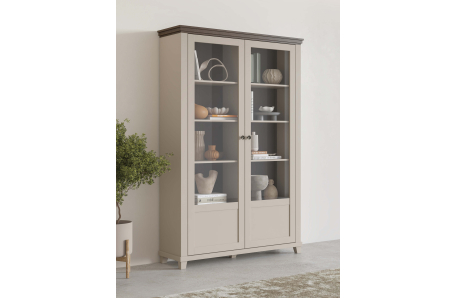 Vitrine VOLTERRA avec 2 portes vitrées