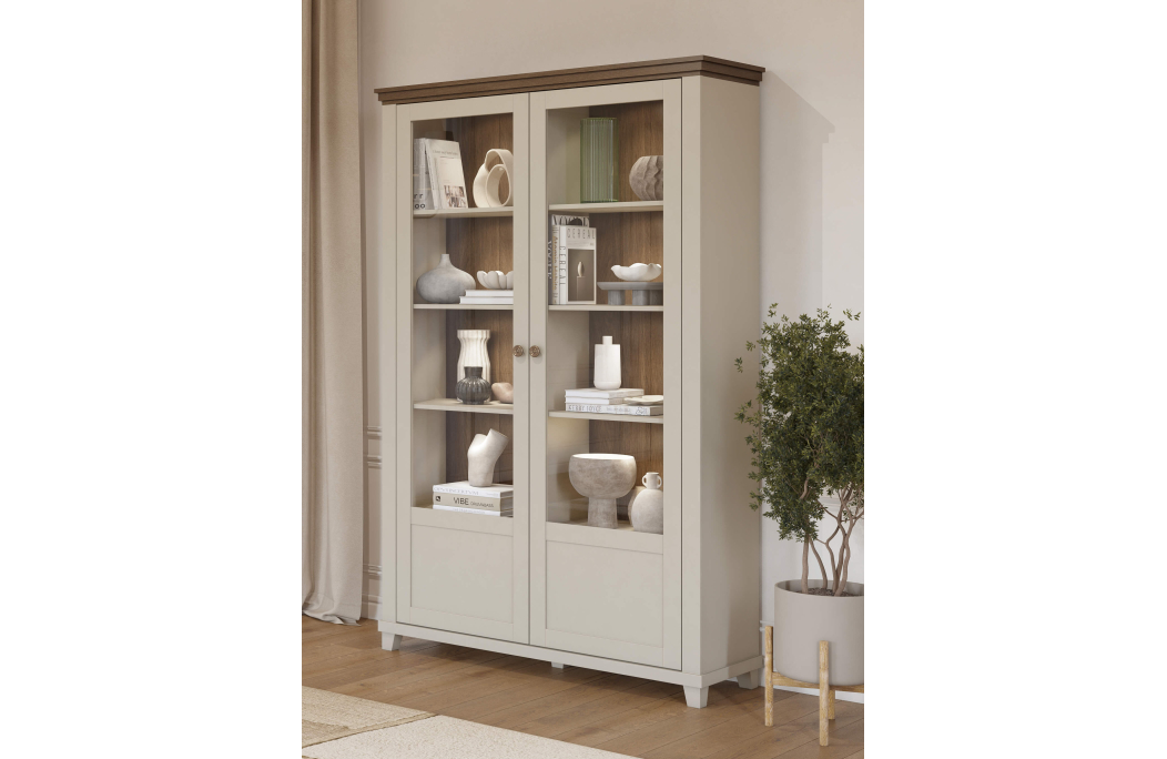 Vitrine VOLTERRA avec 2 portes vitrées