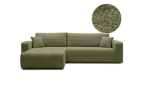 Canapé d'angle BARDOT max réversible convertible 5 places en tissu bouclette
