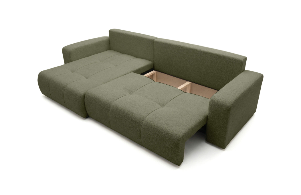 Canapé d'angle BARDOT max réversible convertible 5 places en tissu bouclette