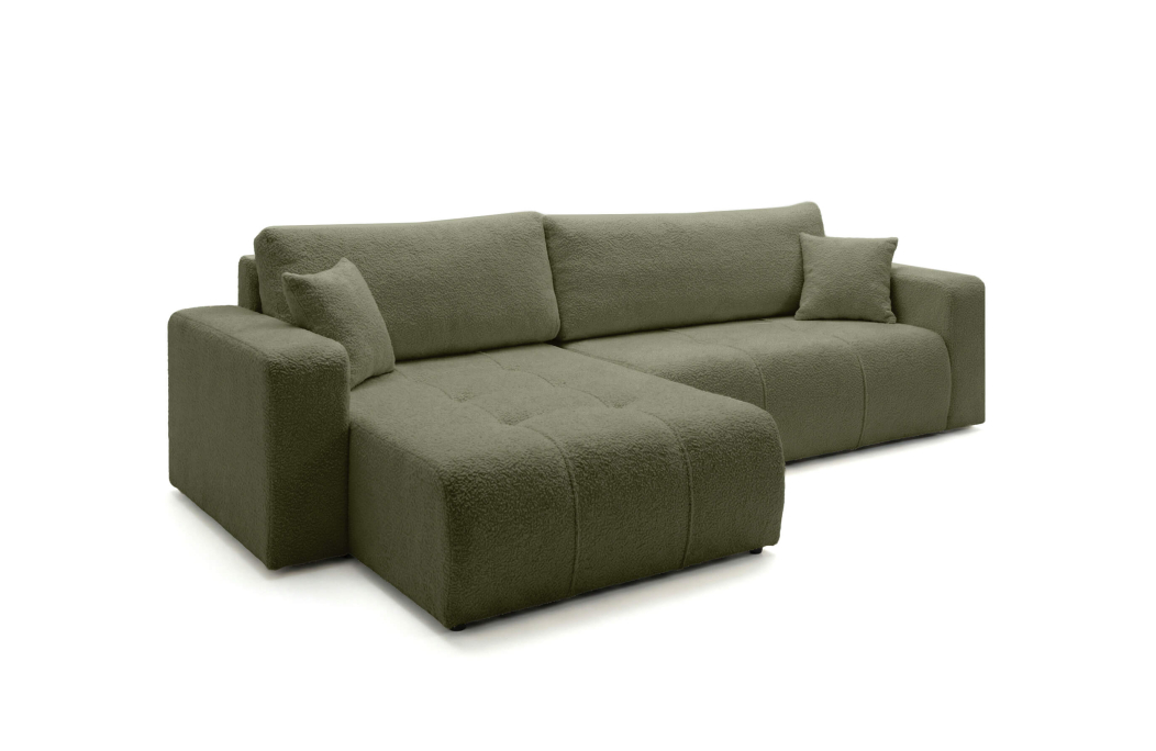 Canapé d'angle BARDOT max réversible convertible 5 places en tissu bouclette