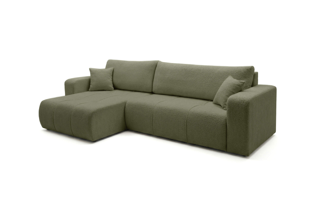 Canapé d'angle BARDOT max réversible convertible 5 places en tissu bouclette