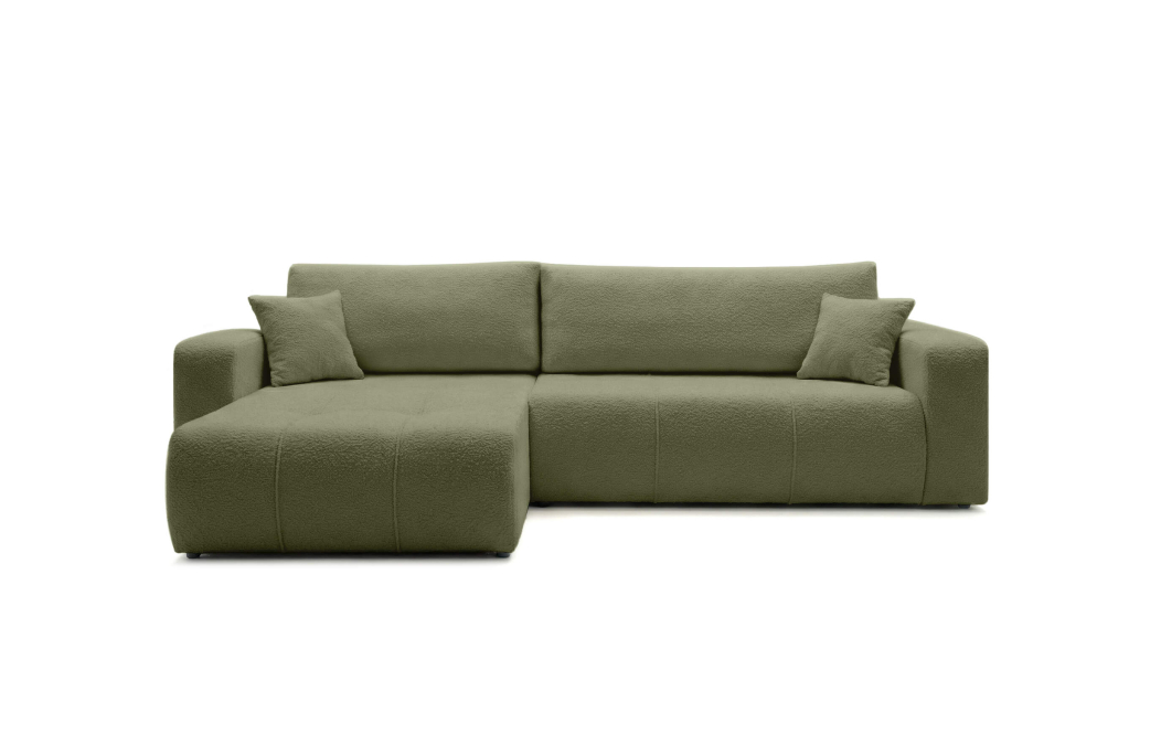 Canapé d'angle BARDOT max réversible convertible 5 places en tissu bouclette