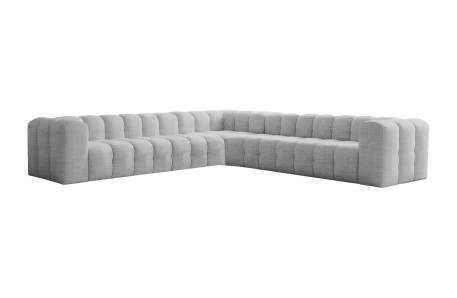 Canapé d'angle réversible MILOE 8 places en tissu