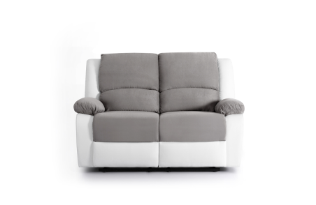 RELAXXO - Canapé Relaxation manuel LEO 2 places Microfibre / Simili