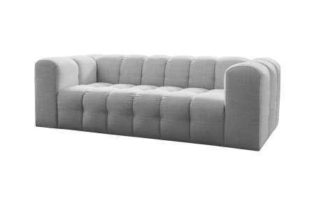 Canapé droit MILOE 3 places fixe avec accoudoirs en tissu