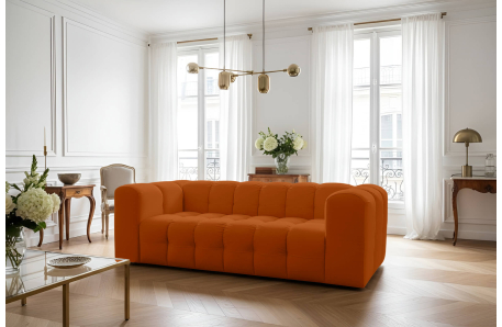 Canapé droit MILOE fixe 3 places en velours
