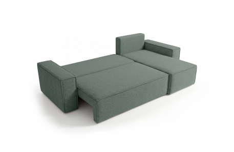 Canapé d'angle FARAH convertible réversible avec rangement en tissu