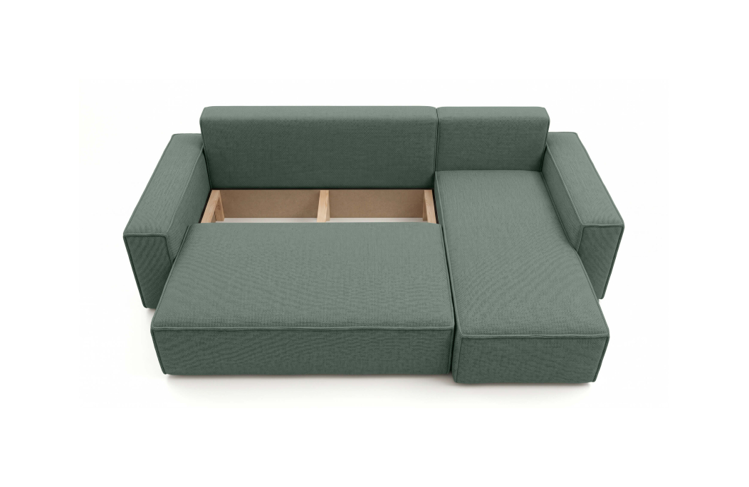 Canapé d'angle FARAH convertible réversible avec rangement en tissu
