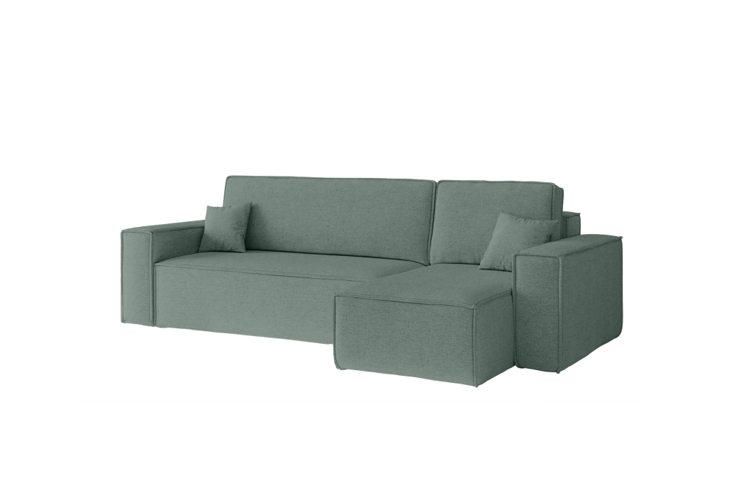 Canapé d'angle FARAH convertible réversible avec rangement en tissu