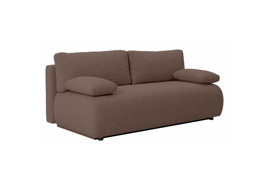 Canapé droit VELUTO convertible avec coffre en polyester et structure bois