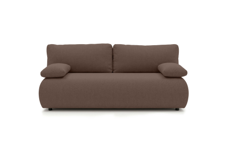 Canapé droit VELUTO convertible avec coffre en polyester et structure bois