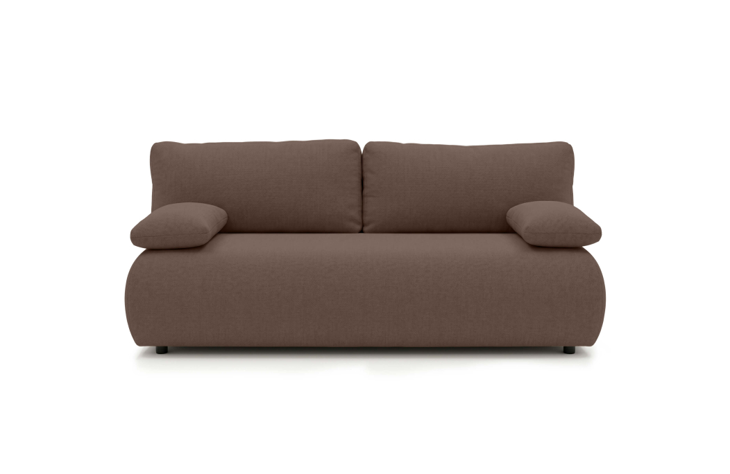 Canapé droit VELUTO convertible avec coffre en polyester et structure bois