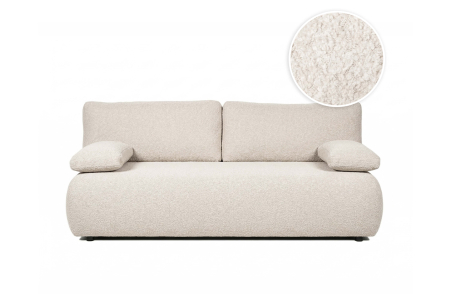 Canapé droit VELUTO 3 places convertible avec coffre en tissu bouclette