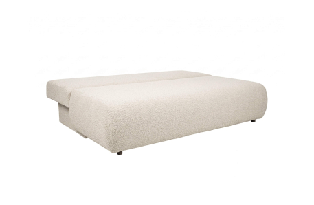 Canapé droit VELUTO 3 places convertible avec coffre en tissu bouclette