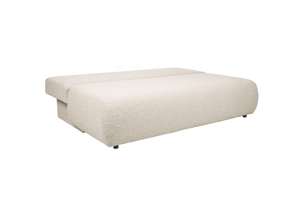 Canapé droit VELUTO 3 places convertible avec coffre en tissu bouclette