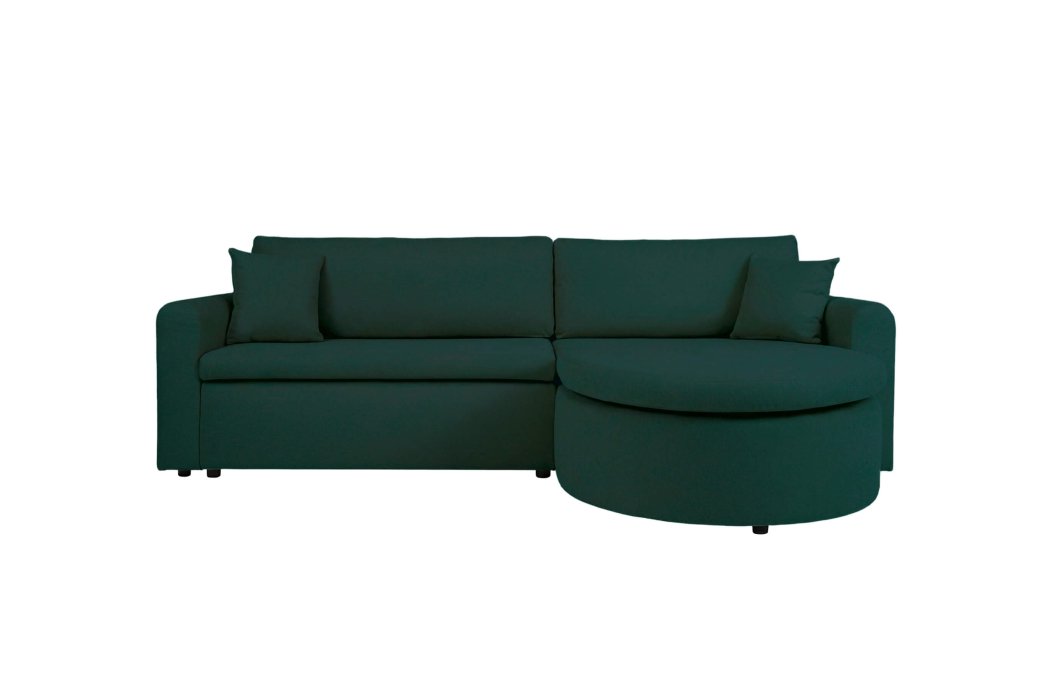Canapé d'angle convertible VERA avec coffre en tissu