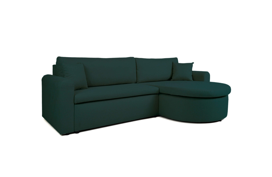Canapé d'angle convertible VERA avec coffre en tissu
