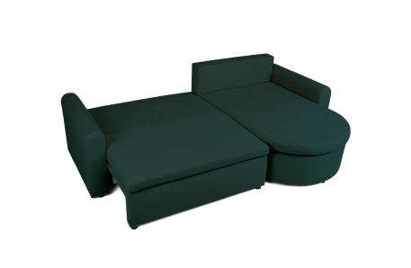 Canapé d'angle convertible VERA avec coffre en tissu