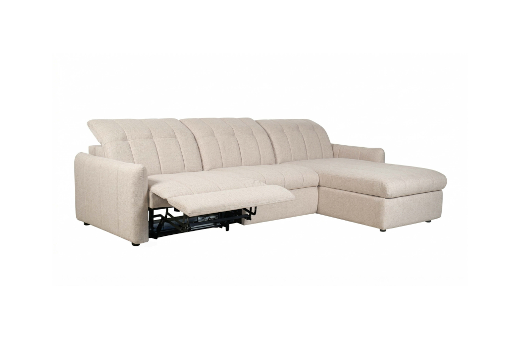 Canapé d'angle convertible ROMA avec relax électrique en tissu