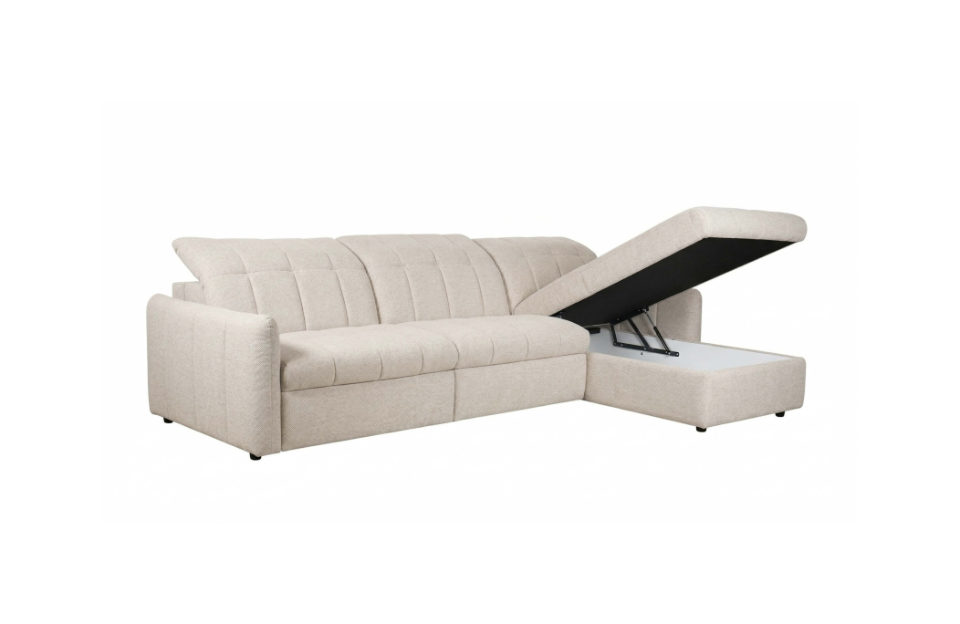 Canapé d'angle convertible ROMA avec relax électrique en tissu