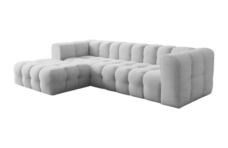 Canapé d'angle fixe MILOE 4 places en tissu