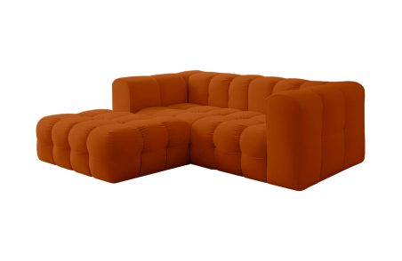 Canapé d'angle fixe MILOE MINI 3 places en velours