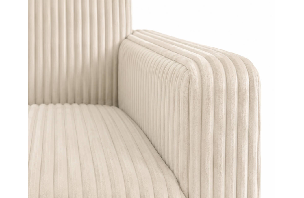 Canapé convertible express 3 places AGATHE couchage quotidien 140x190cm en velours côtelé épais - Matelas épaisseur 13cm