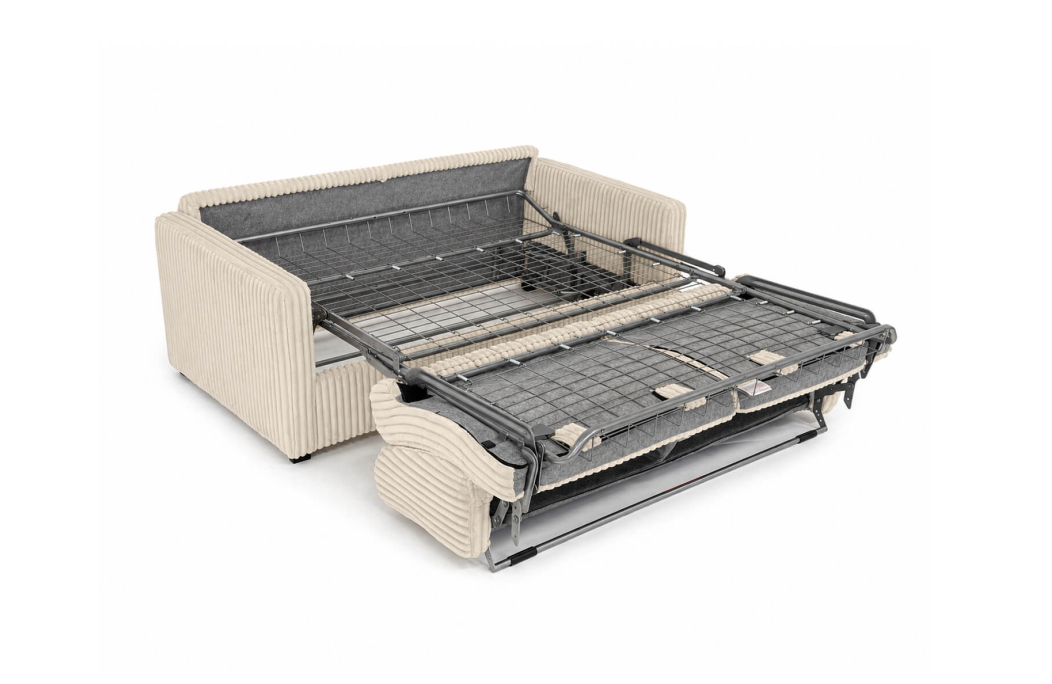 Canapé convertible express 3 places AGATHE couchage quotidien 140x190cm en velours côtelé épais - Matelas épaisseur 13cm