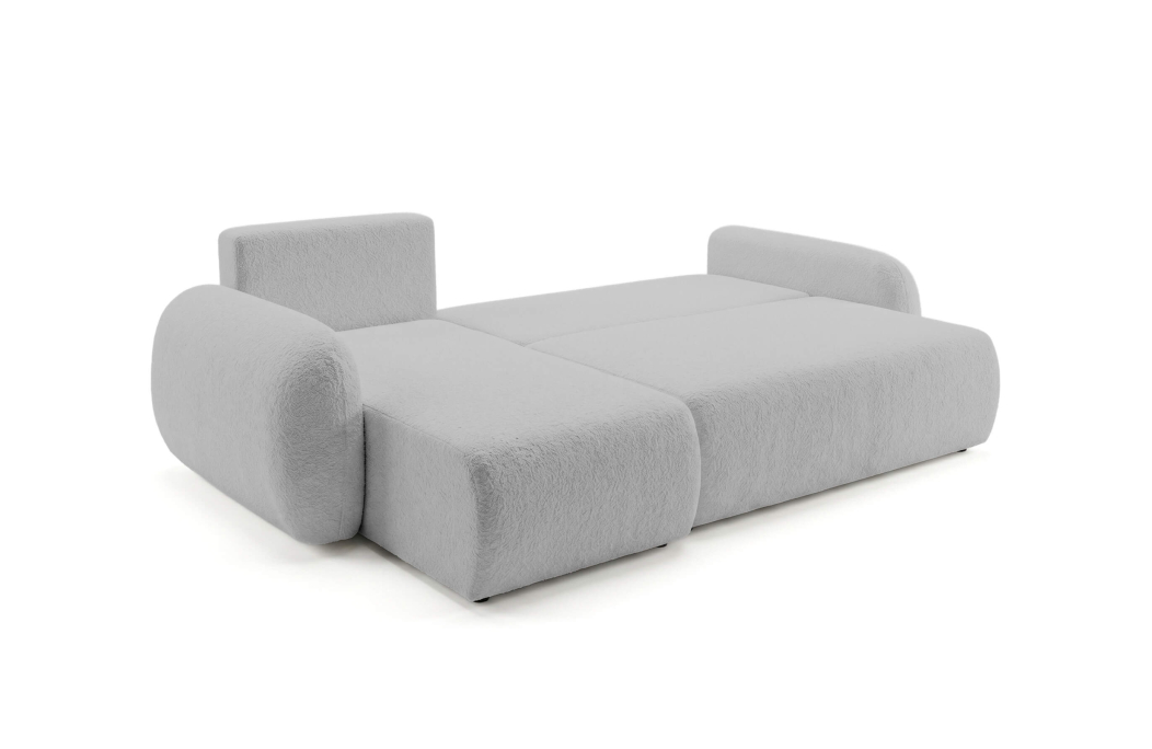 Canapé d'angle ALYA convertible réversible avec rangement en tissu bouclette