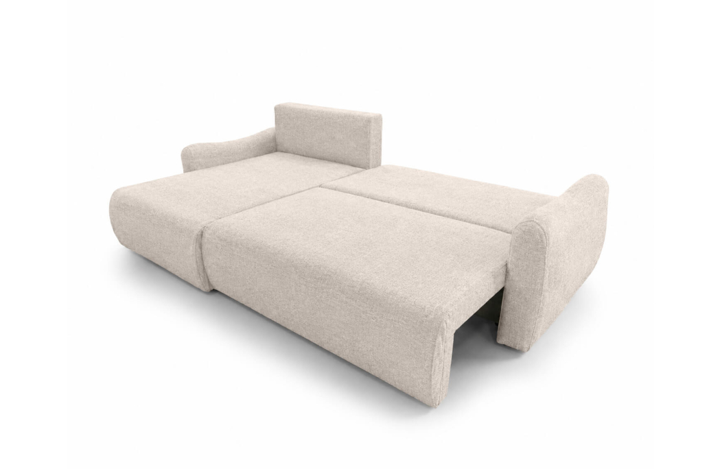 Canapé d'angle réversible APOLINE convertible avec coffre en tissu