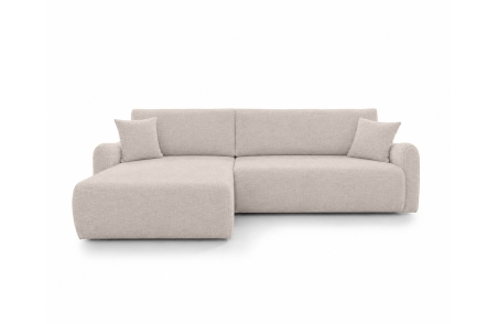 Canapé d'angle réversible APOLINE convertible avec coffre en tissu