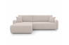 Canapé d'angle réversible APOLINE convertible avec coffre en tissu