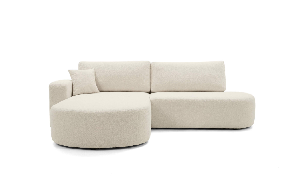 Canapé d'angle KIARA max réversible et convertible en tissu bouclette