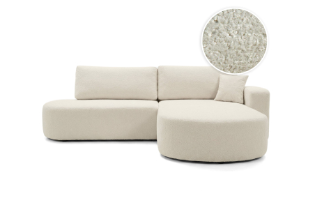 Canapé d'angle max réversible et convertible KIARA 5 places en tissu bouclette