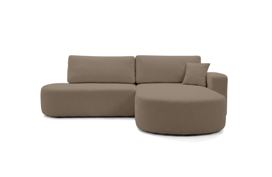 Canapé d'angle max réversible et convertible KIARA 5 places en tissu bouclette