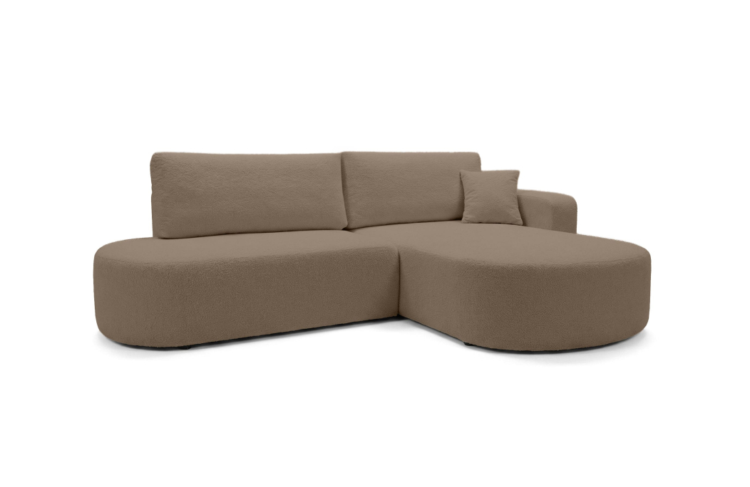 Canapé d'angle max réversible et convertible KIARA 5 places en tissu bouclette