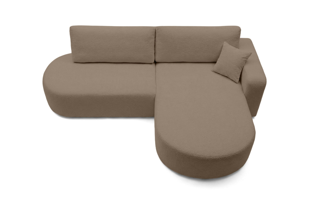 Canapé d'angle max réversible et convertible KIARA 5 places en tissu bouclette