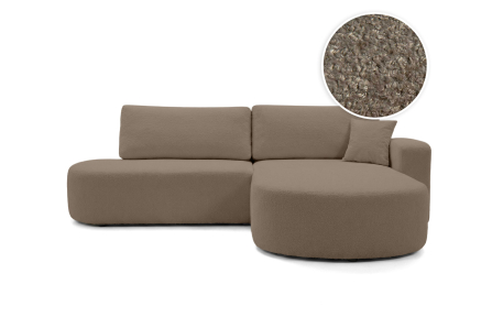 Canapé d'angle max réversible et convertible KIARA 5 places en tissu bouclette