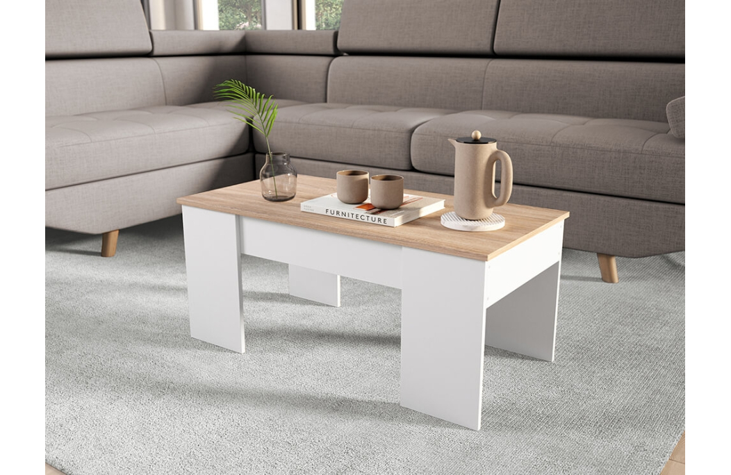 Table basse GOTHAM avec plateau relevable et rangement