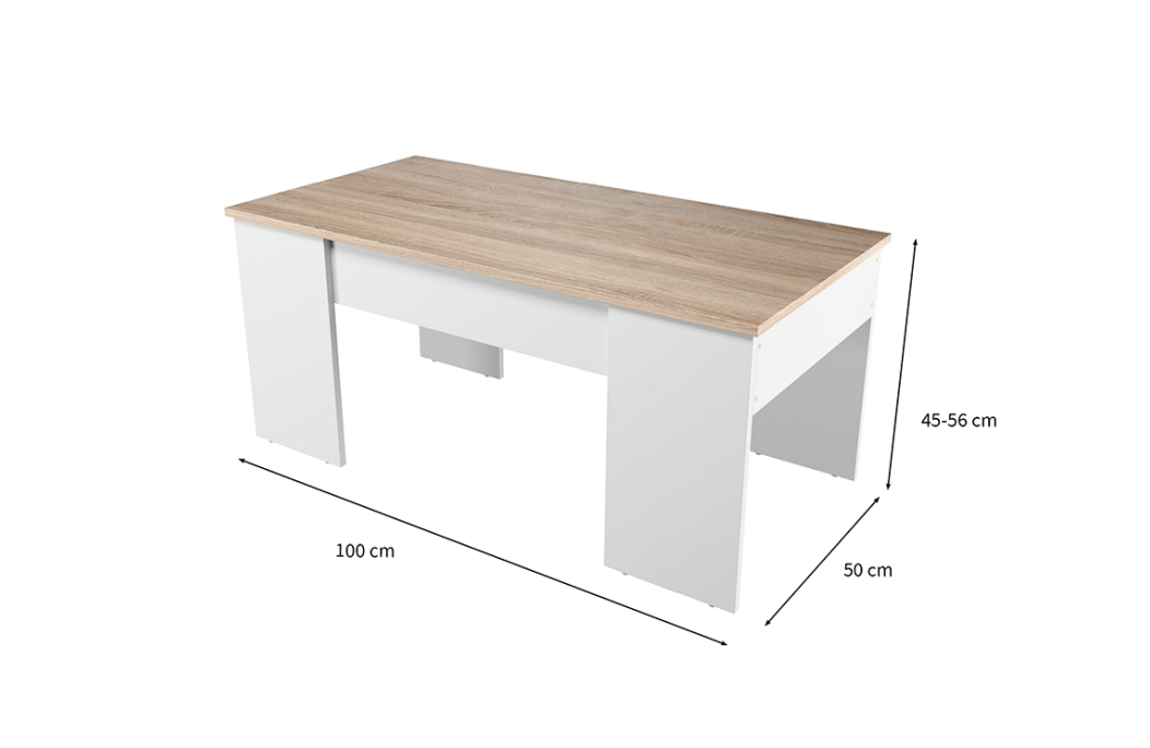 Table basse GOTHAM avec plateau relevable et rangement