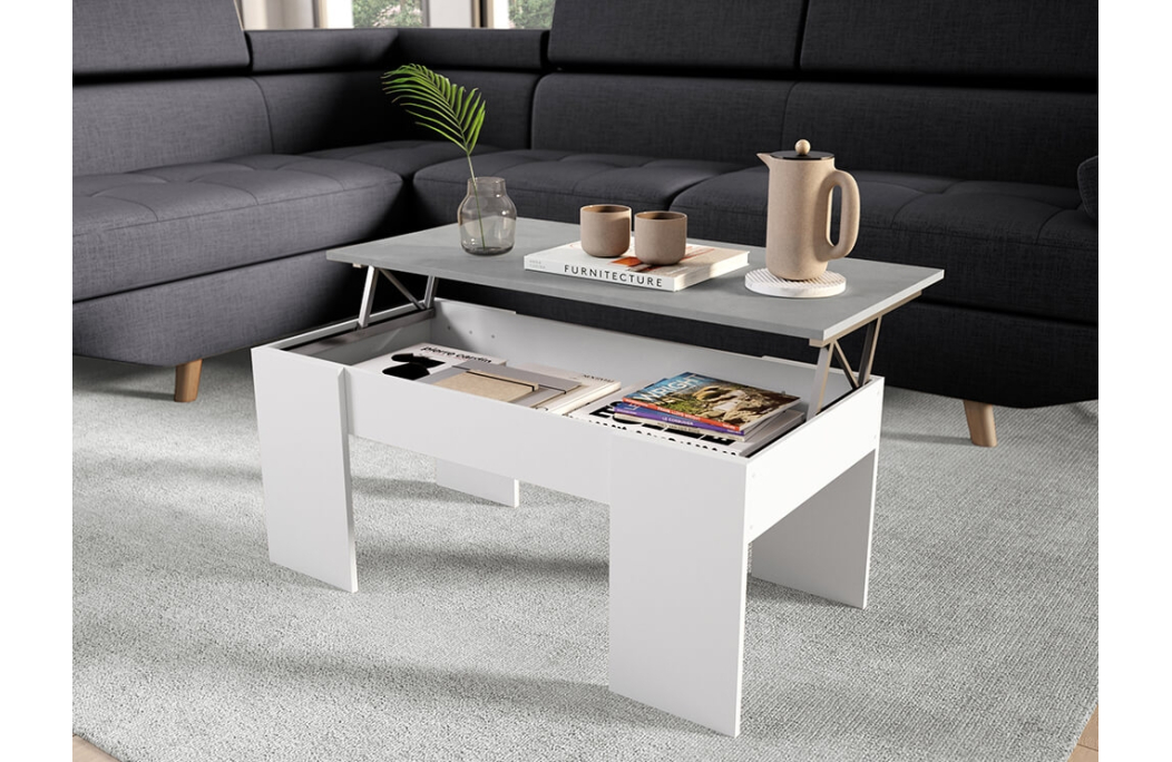 Table basse GOTHAM avec plateau relevable et rangement