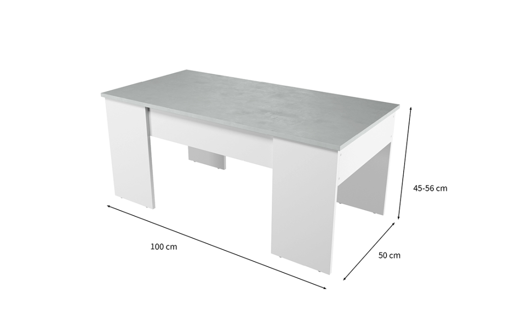 Table basse GOTHAM avec plateau relevable et rangement