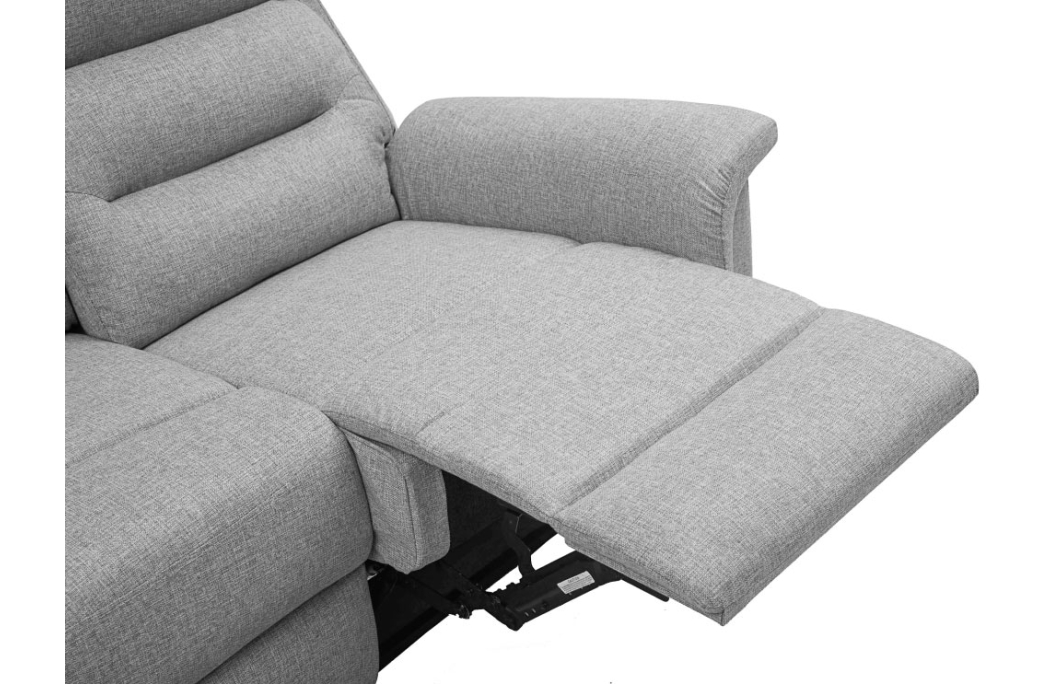 Canapé de Relaxation 3 places en Tissu Gris LÉON