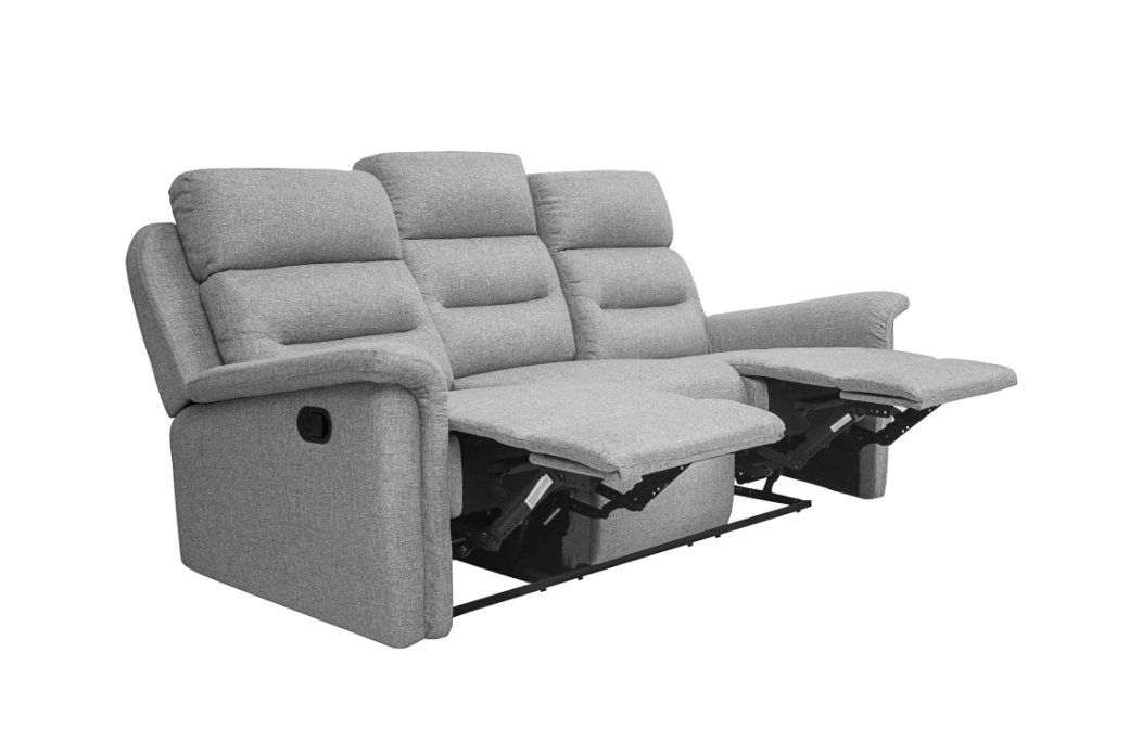 Canapé de Relaxation 3 places en Tissu Gris LÉON