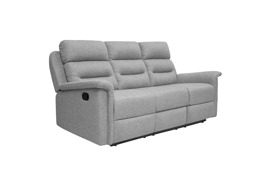 Canapé de Relaxation 3 places en Tissu Gris LÉON