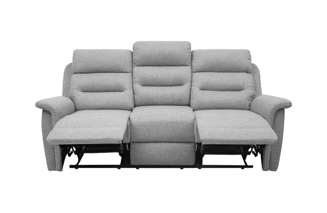 Canapé de Relaxation 3 places en Tissu Gris LÉON